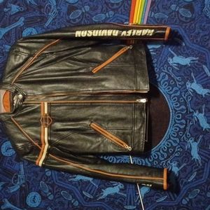 Harley Davidson gloves and jacket